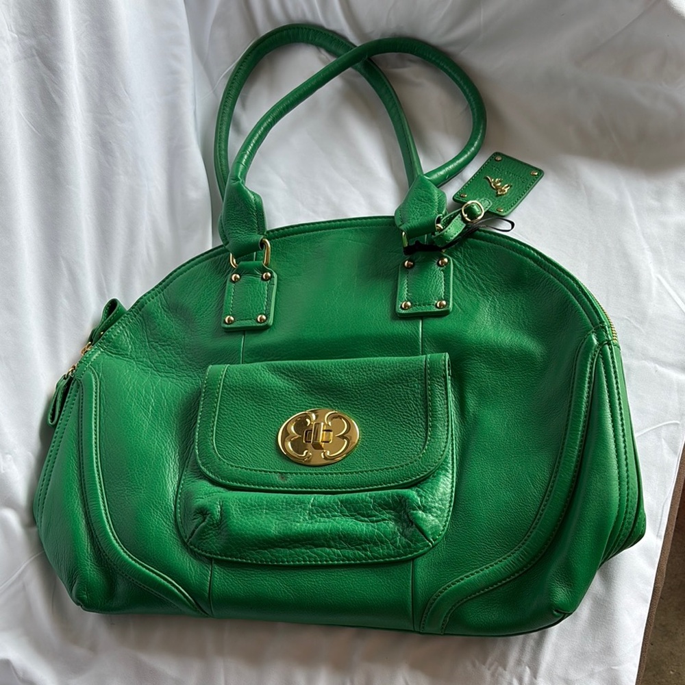 Green Leather Tote Bag